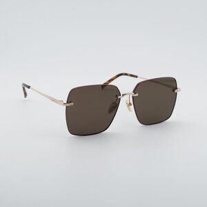 Gucci GG1955SA 002 Sunglasses Gold/Brown Square Frame, Brown Lenses